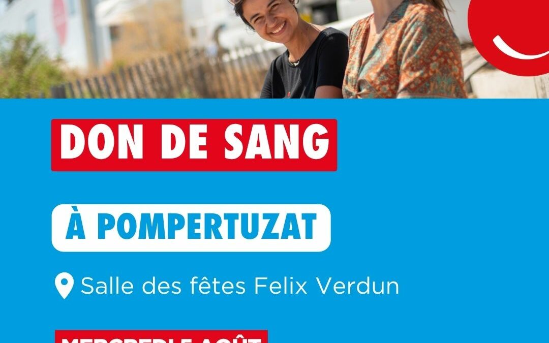 Don du sang le mardi 5 août 2026